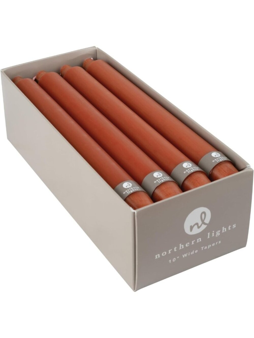 Elegant Terra Cotta Taper Candles - 10" Set of 12 - Perfect for Home Decor